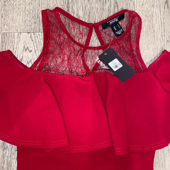 URBAN PLANET Off The Shoulder Mini Bodycon Dress. Small. Red. - Picture 2 of 3